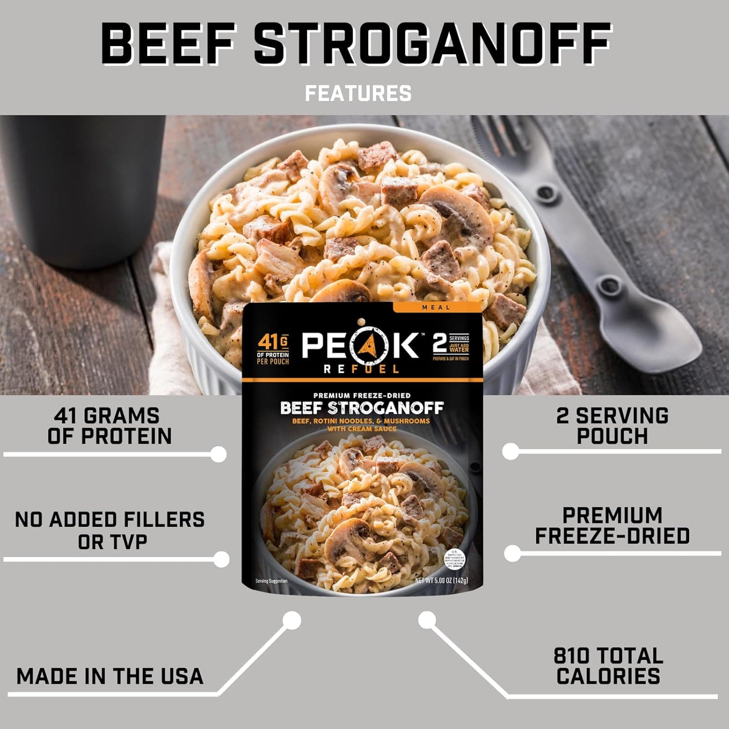 Beef Stroganoff Freeze Dried Meal view 2